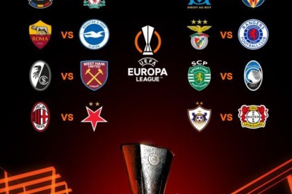 欧联1/8决赛抽签：罗马遇海鸥，米兰、利记赴布拉格